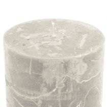 Product Solid coloured candles grey 60x80mm 4pcs