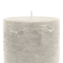 Product Solid coloured candles grey 85x150mm 2pcs