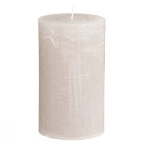 Product Light Grey Pillar Candles, Set of 4 - Solid Color, Decorative Cylinder Candles 70x120mm, Long-Lasting Block Candles for Stylish Lighting and Home Decoration