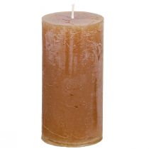 Product Solid-color pillar candles, caramel, 50x100mm, set of 4, long burning