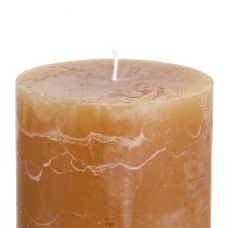 Product Solid-colored caramel pillar candles 60×80mm, set of 4, elegant candles for decoration and coziness