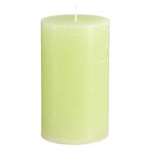 Product Set of 4 lime green pillar candles - Elegant table decoration &amp; home ambience candles, 70x120mm - Ideal for celebrations and everyday use