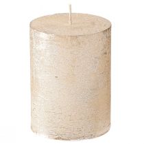 Product Platinum-colored pillar candles, set of 4, 60x80mm - Elegant decoration for Advent wreaths &amp; tables