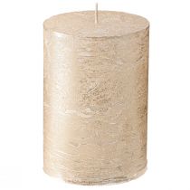 Product Platinum Metallic Pillar Candles 70x100mm 4-Piece Set - Elegant Table Decoration Premium Candles Long Burning Time