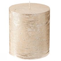 Product Platinum-colored pillar candles, 70x80mm, set of 4, long burning time, high-quality decorative candles