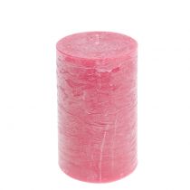 Product Pink pillar candles, dyed throughout, long burning, 85x150mm, set of 2 – perfect for decoration &amp; gift