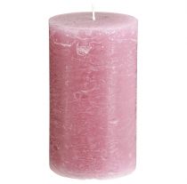 Product Dusty rose pillar candles 70×120mm, dyed throughout, set of 4, decorative candles for weddings &amp; home