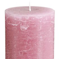 Product Dusty rose pillar candles 70×120mm, dyed throughout, set of 4, decorative candles for weddings & home