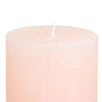 Product Romantic solid-colored pink pillar candles, light pink, 70×80mm, set of 4 - Decorative candles for a cozy atmosphere