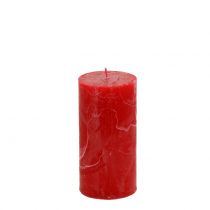 Solid colored candles red 50x100mm 4pcs