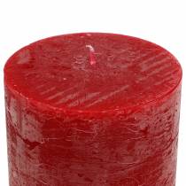 Solid colored candles red 70x100mm 4pcs