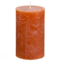 Product Solid-colored pillar candles, reddish-brown, 60x100mm, set of 4, decorative, romantic, rustic