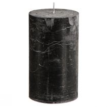 Product Black pillar candles, solid color, 70×120mm, set of 4 - Rustic decorative candles for stylish table decoration &amp; ambience