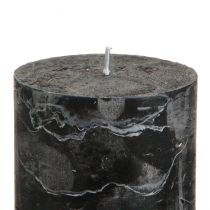 Product Solid black pillar candles 70×80mm, set of 4 - Elegant decorative candles for Advent wreaths & Halloween