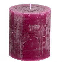 Product Dyed-through trendy candles Berry Purple, pillar candles, 70×80mm, set of 4, table decoration