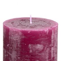 Product Dyed-through trendy candles Berry Purple, pillar candles, 70×80mm, set of 4, table decoration