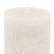 Product Solid-color pillar candles, white, 70x120mm, set of 4, for decoration, weddings &amp; Advent