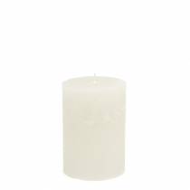Product Solid-color pillar candles, white, 70x80mm, 35h burning time, set of 4, Advent wreath decoration
