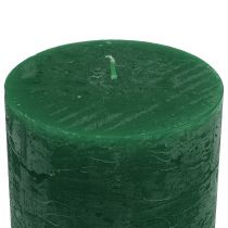 Product Solid colored candles dark green 50x100mm 4pcs