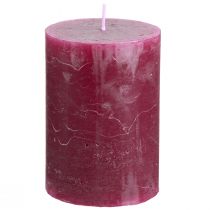Product Stylish solid-colored berry pillar candles 70x100mm, set of 4 – decoration, festive, modern