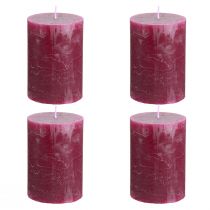 Product Stylish solid-colored berry pillar candles 70x100mm, set of 4 – decoration, festive, modern