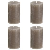 Product Solid-colored pillar candles, brown candles, 60x100mm, set of 4, autumn decoration