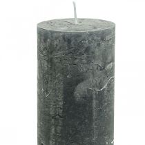 Product Solid-colored pillar candles, anthracite, 50x100mm, set of 4