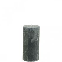 Product Solid-colored pillar candles, anthracite, 50x100mm, set of 4