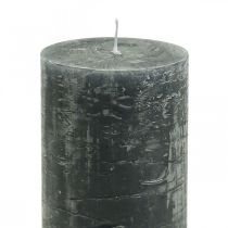Product Solid-color anthracite pillar candles, 60x100mm, set of 4, decorative candles, long burning time