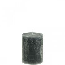 Product Solid colored candles anthracite pillar candles 60×100mm 4pcs