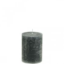 Product Solid-color anthracite pillar candles, 60x100mm, set of 4, decorative candles, long burning time