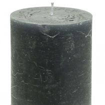 Product Solid-color pillar candles, anthracite, decorative candles, 70×80mm, set of 4