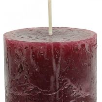 Solid colored candles Burgundy Rustic Self Candle 110x60mm 4pcs