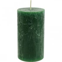 Product Solid-color pillar candles, dark green, 60×110mm, set of 4, rustic decoration, Advent candles, long burning time