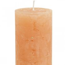 Product Solid Colored Candles Orange Peach Pillar Candles 50×100mm 4 Pcs