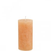 Product Solid Colored Candles Orange Peach Pillar Candles 50×100mm 4 Pcs