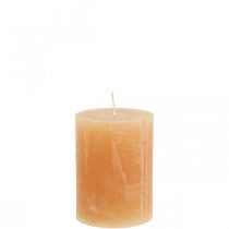 Product Solid Colored Candles Orange Peach Pillar Candles 60×80mm 4 Pcs