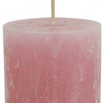 Colored Candles Pink Rustic Self-extinguishing 60×110mm 4pcs