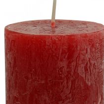 Colored candles Red Rustic self-extinguishing 110×60mm 4pcs