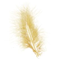 Product Real feathers for crafting in light yellow, 5cm – 10cm, 20g