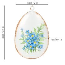 Product Easter eggs with spring flowers, ideal for Easter bouquets or windows, 8cm, 8 pieces