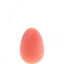 Easter egg decoration egg orange apricot plastic flocked 20cm