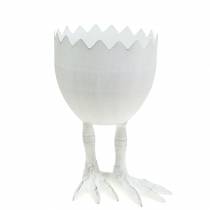 Eggshell plant pot with legs Ø13cm H21cm white