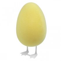 Decorative egg with legs yellow table decoration Easter decorative figure egg H25cm