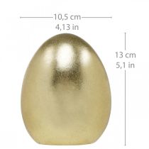 Golden decorative egg, decoration for Easter, ceramic egg H13cm Ø10.5cm 2pcs
