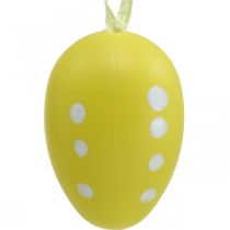 Mini Easter egg to hang up dotted yellow, red, orange H4cm 24p