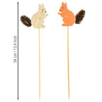Product Squirrel decorative flower plugs wood 9×8×1.5cm 12pcs