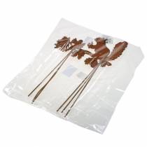 Product Garden stakes squirrel on branch patina metal H42cm 3pcs