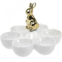 Egg cup Easter egg plate ceramic egg plate with rabbit Ø15cm