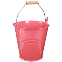 Product Bucket Decoration Pink Flower Pot Metal 26x22.5x23cm 6l